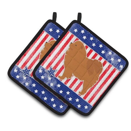 Carolines Treasures USA Patriotic Chow Chow Pair of Pot Holders BB3351PTHD
